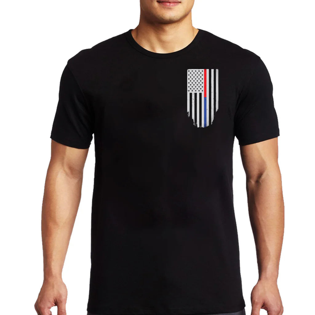 Men's T-Shirt - Thin Dual Line Flag (ALL SIZES)