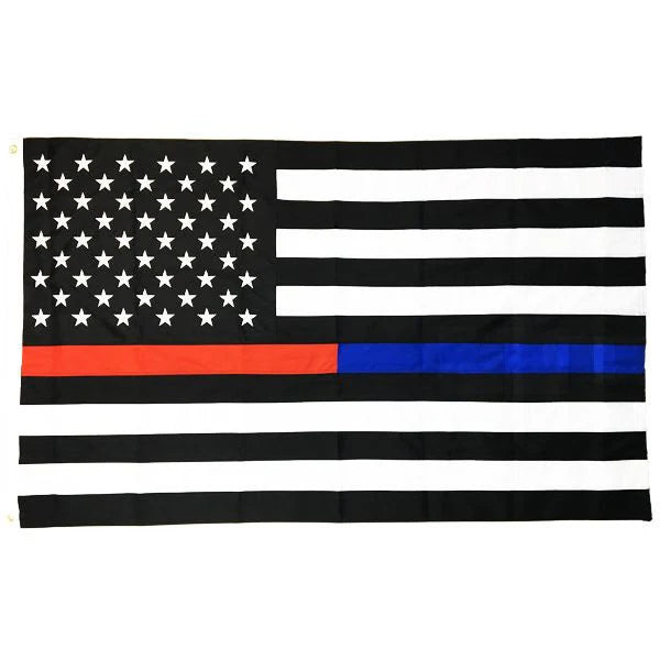 DuraSleek - Thin Dual Line American Flag - Sewn & Embroidered (Multiple Sizes)
