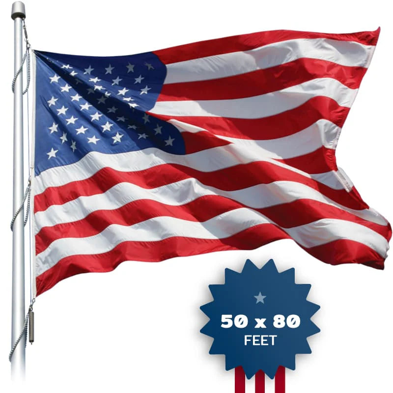 U.S. FLAGS - 2-Ply Polyester (Heavy Duty Outdoor) Made in the U.S.A.! (Multiple Sizes)