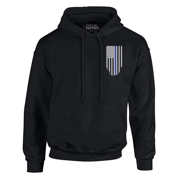 Hoodie Unisex - Thin Blue Line American Flag HONOR & RESPECT (ALL SIZES & COLORS)