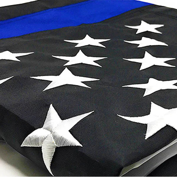 DuraSleek - Thin Blue Line American Flag - Sewn & Embroidered (Multiple Sizes)