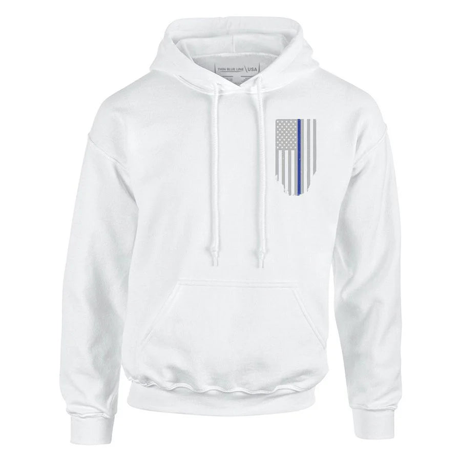 Hoodie Unisex - Thin Blue Line American Flag HONOR & RESPECT (ALL SIZES & COLORS)