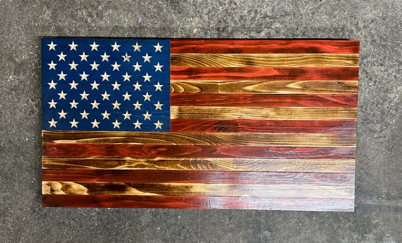 Custom-Made Patriotic Wooden Flag