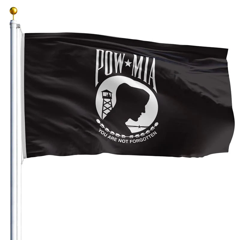 POW MIA Flag - Nylon - Single Face / Single Reverse OR Double Face / Double Sided