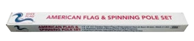 'PREMIUM' SPINNING POLE FLAG SET - 3' x 5' NYLON - Embroidered, US Flag, Pole & Heavy Duty Adjustable Mount, All Included