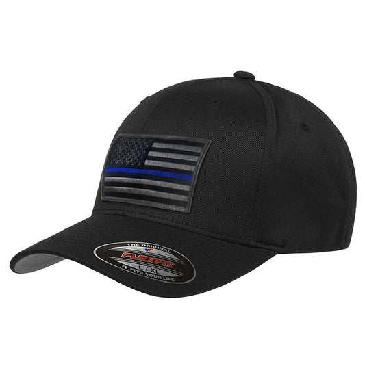 FLEXFIT SUBDUED THIN BLUE LINE HAT, BLACK